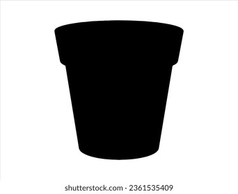 Flower pot silhouette vector art white background