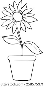 A flower and pot sketch Royalty