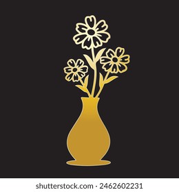 Flower pot, vase decoration, wall sticker art plant shape.