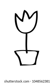 flower in a pot vector