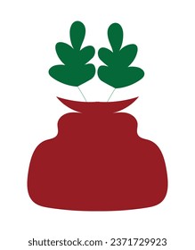 Flower pot vector art on white background.