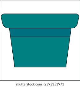 flower pot vector  colored blue