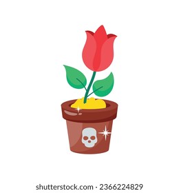 Flower pot vector colorful stickers Icon Design illustration. EPS 10 File