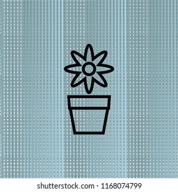 flower in a pot, vector design outline element