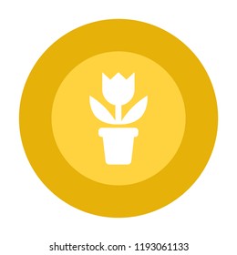 flower in pot vector icon