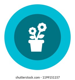 flower in pot vector icon