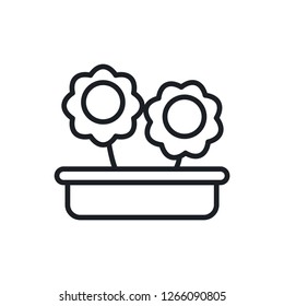 flower in pot vector icon