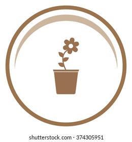 Flower pot vector icon.