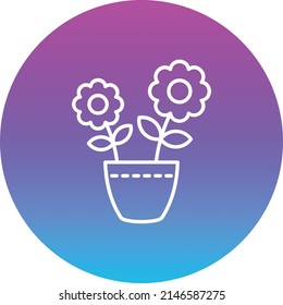 Icono vectorial de la olla de flores. Se puede usar para imprimir, móviles y aplicaciones web.