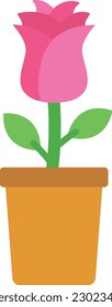 Icono vectorial de la olla de flores. Se puede usar para imprimir, móviles y aplicaciones web.