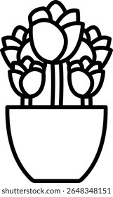 Flower pot vector icon. Can be used for printing, mobile and web applications.
