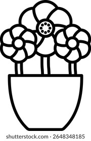 Flower pot vector icon. Can be used for printing, mobile and web applications.