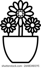 Flower pot vector icon. Can be used for printing, mobile and web applications.
