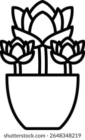 Flower pot vector icon. Can be used for printing, mobile and web applications.