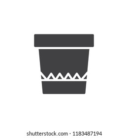 Flower pot vector icon. filled flat sign for mobile concept and web design. Gardening pot simple solid icon. Symbol, logo illustration. Pixel perfect vector graphics