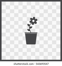 Flower pot vector icon. Isolated illustration. Business picture.