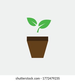 flower pot vector icon plant agriculture farming icon