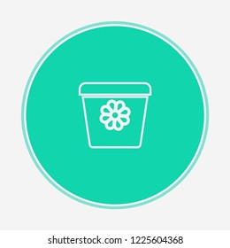 Flower pot vector icon sign symbol