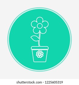 Flower pot vector icon sign symbol