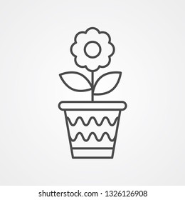 Flower pot vector icon sign symbol