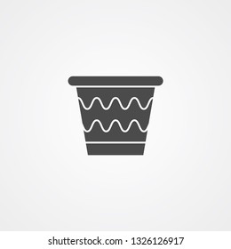 Flower pot vector icon sign symbol