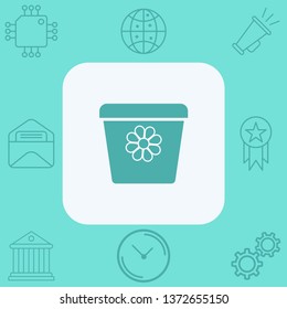 Flower pot vector icon sign symbol