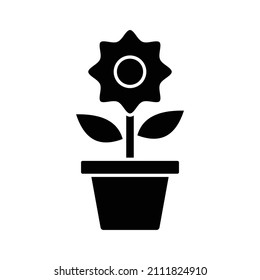 icono del vector de maceta de flor que es adecuado para el trabajo comercial y que se modifica o edita fácilmente

