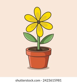 Flower in a pot vector illustration