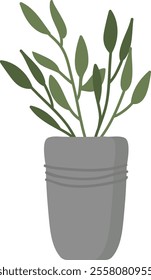 Flower In Pot Vector Illustration