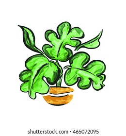 Flower pot vector illustration. 