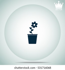 Flower pot  vector illustration.