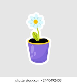 Flower in a pot. Vector illustration in a flat style.
