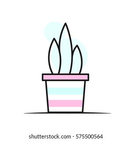 flower pot vector illustration flat style design