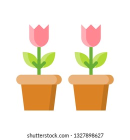 Flower pot vector illustration, Isolated Spring season flat icon