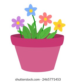 Flower pot vector illustration isolated on white background