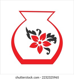 diseño del logotipo vectorial de maceta