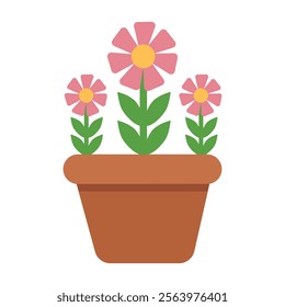 Flower pot vector on white background 