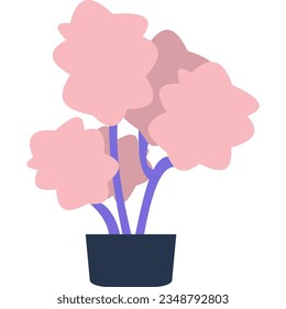 Icono de la planta vectorial de la flor aislado en blanco