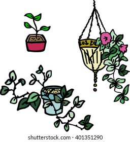 Flower pot vector texture
