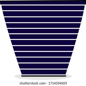  flower pot.blue with white stripes. design element. white background.vector.