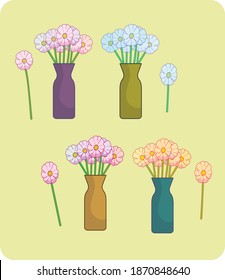 Flower Pots with Fresh blossoms