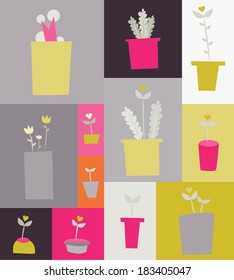 flower pots stylish card
