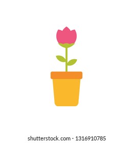 Flower in pots vector illustration isolated on white background 