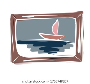 Flor en una olla.Imagen vectorial dibujada a mano de un set sobre la vida y el confort del hogar. Estilo Doodle. Conjunto de dibujos aislados.