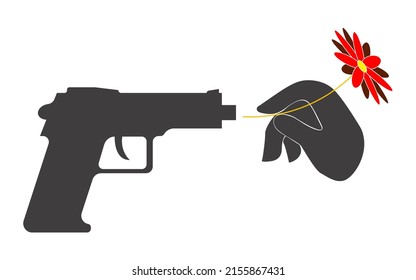 Flower Power concept iconic design.Vector art.