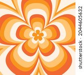Flower Power Floral Retro Cool Funky 70s Fun Background Orange Flower Burst Wallpaper