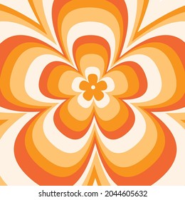 Flower Power Floral Retro Cool Funky 70s Fun Background Orange Flower Burst Wallpaper