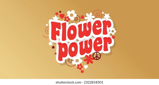 Flower power isolated on gold background