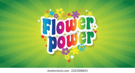 Flower power isolated on green background