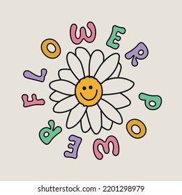 flower power logo, Daisy flower